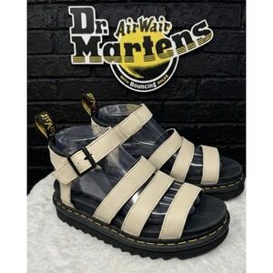 Dr. Martens Cream Strappy Platform Sandals